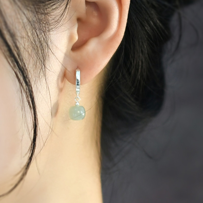 Cute Vintage Round Jade Earrings - New Fashion for Women