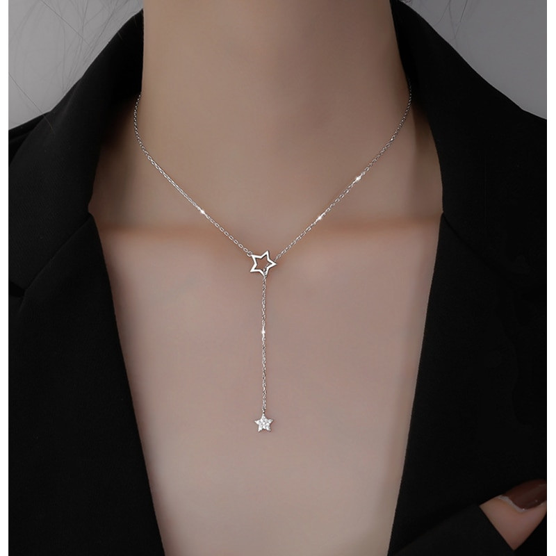 Girls' Cute Shiny Star Choker Drop Charm Necklaces Charming