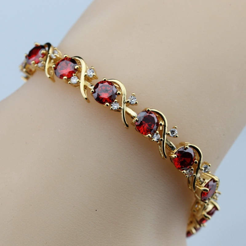 Hot Red Garnet Bracelet: Fashion Jewelry for Women