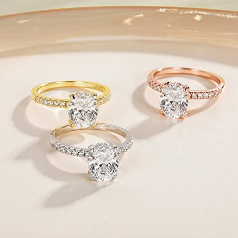 Oval Cut Cubic Zirconia Rings - Fine Jewelry for Women
